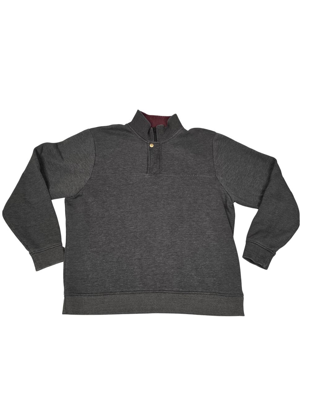 Orvis Sweatshirt Mens XL Gray Fleece 1/4 Zip Mock Neck Pullover Casual Outdoor